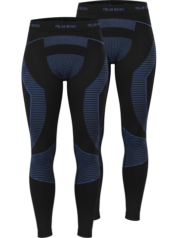 normani 2 x Thermounterhose Lange Skiunterwäsche für Damen in Blau/Schwarz