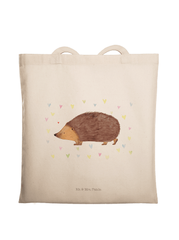 Mr. & Mrs. Panda Tasche Igel Herzen ohne Spruch in Creme