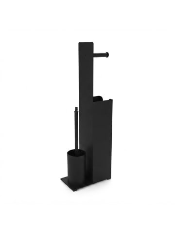 relaxdays WC Garnitur in Schwarz - (B)22 x (H)67 x (T)12 cm