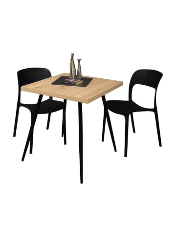 58 aufm Kessel BARTISCH Ekaterina 70x70x75 schwarz matt/asteiche