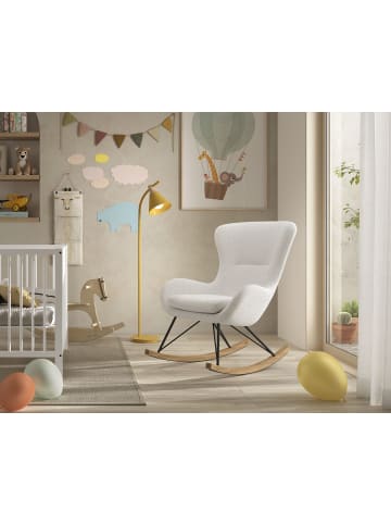 58 aufm Kessel SCHAUKELSTUHL Katreena 76x110x101 Bouclé Creme/Schwarz/Natur