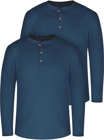 normani 2er Set Herren Langarm Shirts aus Bio-Baumwolle Neuville in Marine