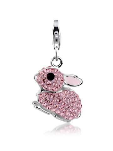 Nenalina Charm 925 Sterling Silber Hase in Rosa