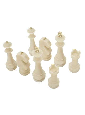 Mauro Ferretti Set mit 8 beigen und goldenen Schachfiguren aus Kunstharz