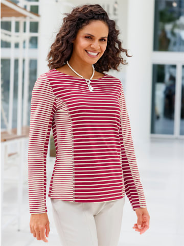 WITT WEIDEN Shirt in kirsche-elfenbein-geringelt