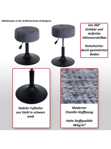 MCW 2er-Set Sitzhocker C22 Chenille, Dunkelgrau