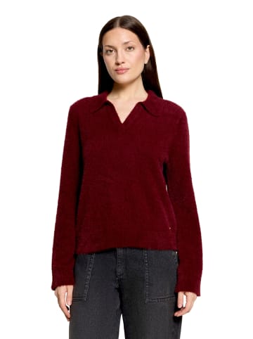 BETTY & CO Strickpullover mit Kragen in Fall Burgundy