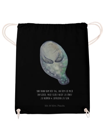 Mr. & Mrs. Panda Jutebeutel Seekuh Happy mit Spruch in Schwarz