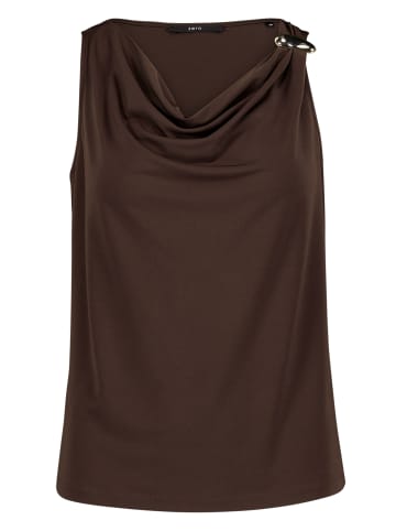 Zero  Blusentop mit Wasserfallausschnitt in Chocolate Plum