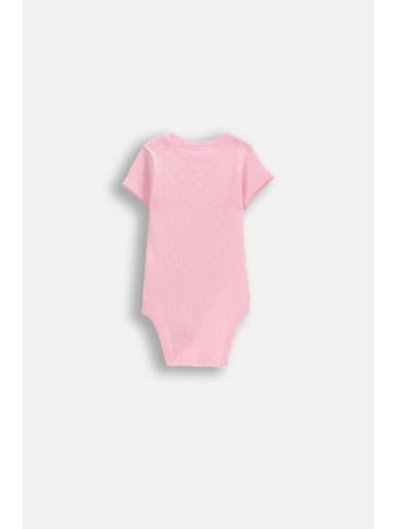 Coccodrillo Gehäkelter Body mit kurzen Ärmeln in gedämpftes Rosa