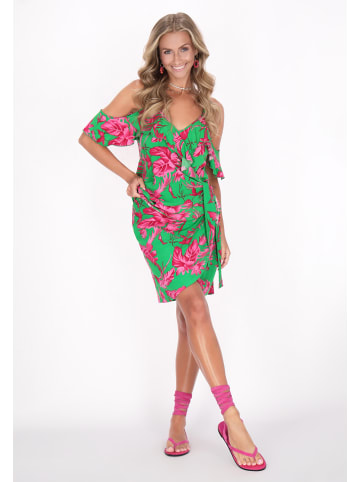 IZIA Women Skirt in green pink