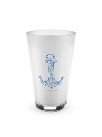 Mr. & Mrs. Panda Blümchentailglas Anker Blau ohne Spruch in Transparent