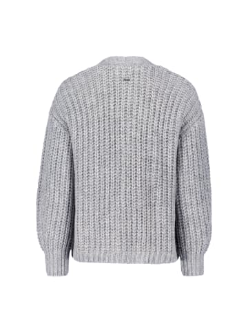 Zero  Grobstrickjacke offener Style in Grey Melange