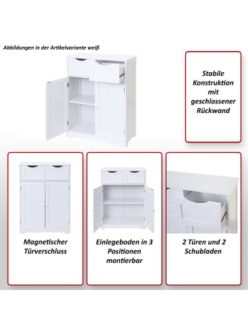 MCW Kommode B65 mit 2 Schubladen und 2 Türen, Weiß