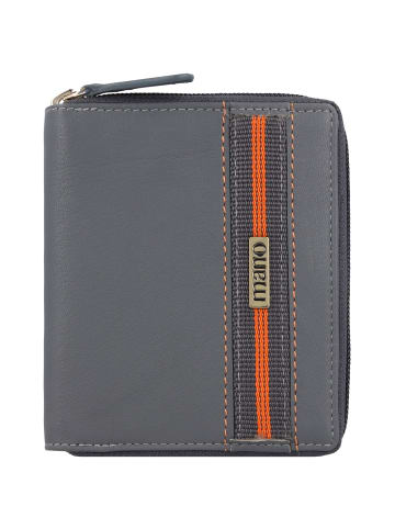 mano Don Leonardo Geldbörse RFID Leder 10 cm in grau