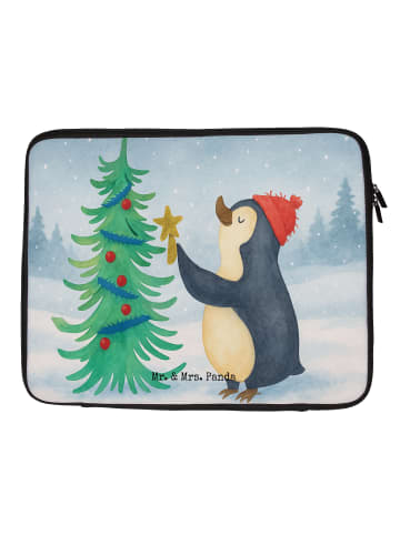 Mr. & Mrs. Panda Laptop Tasche Pinguin Weihnachtsbaum Design ohn... in Weiß
