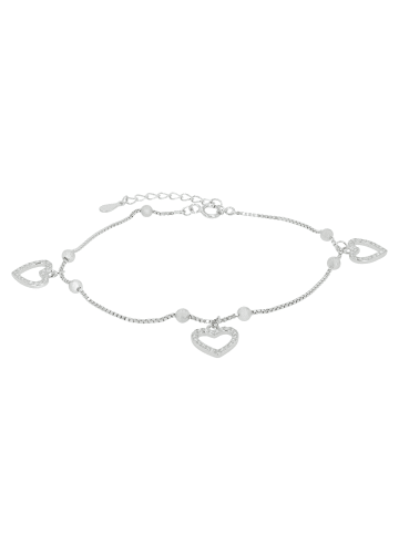 Adeliás Damen Anhänger – Herzanhänger aus 925 Silber mit Zirkonia in silber