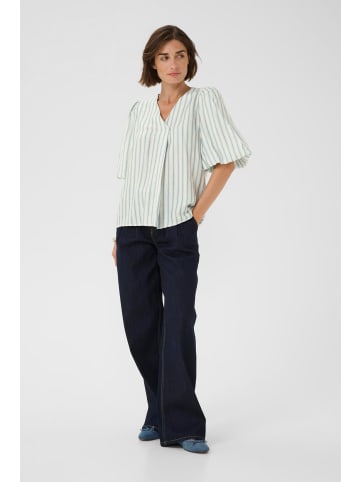 CULTURE Kurzarm-Bluse CUantomine Feminine in Blue/white stripe
