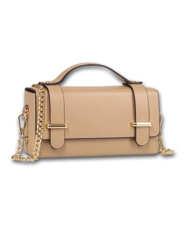 Toscanto Leder Handtasche Toscanto Tasche taupe, dunkelbeige ca. 19cm