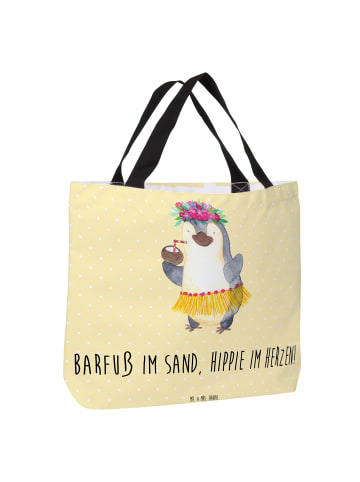 Mr. & Mrs. Panda Shopper Sommer Hippie mit Spruch in Gelb Pastell