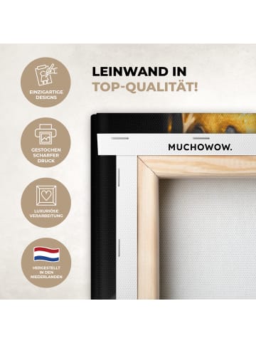 MuchoWow Leinwand bilder Gesicht gold schwarz (BxH)