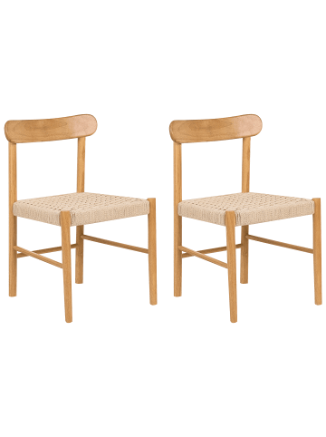Beliani 2er-Set Esszimmerstuhl EAGAN in Braun/Beige