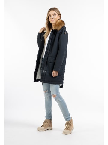 DreiMaster Damen Damen Winterparka in Marine Weiss