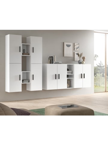 Inn.Furn Wohnwand in weiß 259 cm, Wohnkombination hängend oder stehend