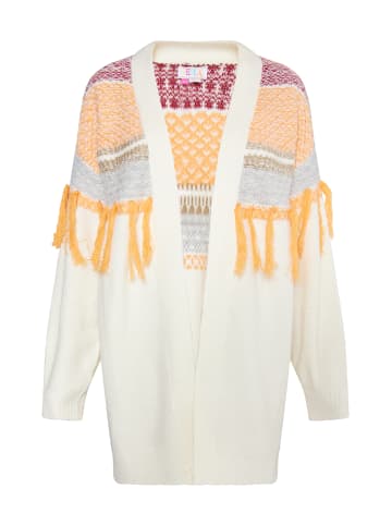 IZIA Damen Cardigan in Wollweiss Orange