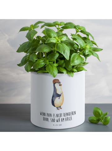 Mr. & Mrs. Panda XL Blumentopf Wenn Papa es nicht reparieren kan... in Weiß