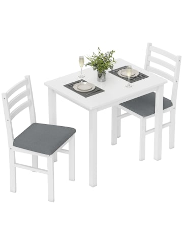 HOMCOM Essgruppe-80L x 60B x 74,5H cm-Weiß