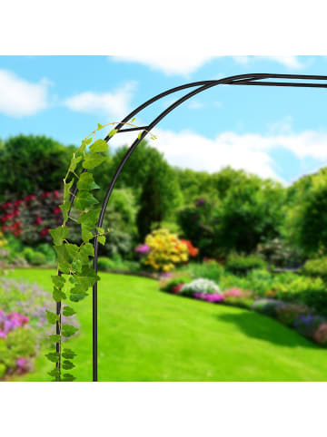 relaxdays Rosenbogen in Schwarz - (B)280 x (H)210 x (T)40 cm