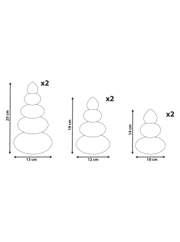 Beliani 6er-Set Dekofigur RANELVA in Beige/Braun