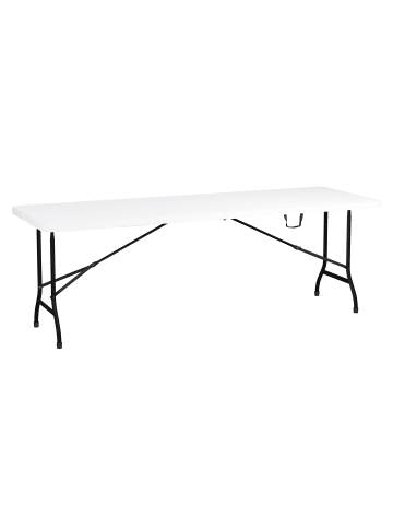 relaxdays Gartentisch in Weiß - (B)220 x (H)75 x (T)68 cm
