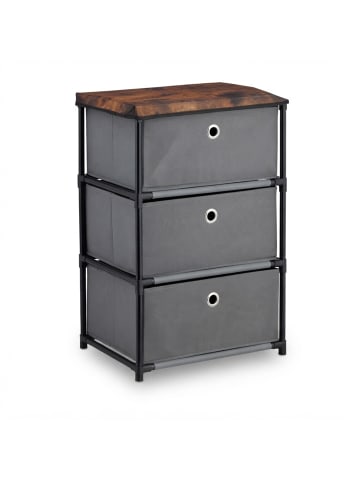 relaxdays Kommode in Grau/ Braun- (B)43 X (H)65 x (T)33 cm