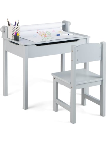 COSTWAY Schreibtisch Set ab 3 Jahren in Grau