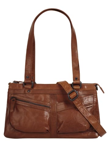 SPIKES & SPARROW Handtasche echt Leder in cognac