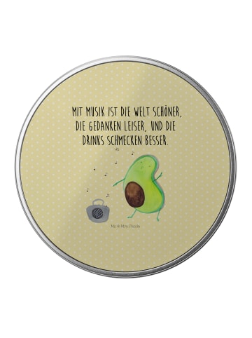Mr. & Mrs. Panda Blechdose rund Avocado Tanzen mit Spruch in Gelb Pastell