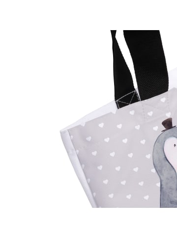 Mr. & Mrs. Panda Beuteltasche Pinguin Heirat ohne Spruch in Grau Pastell