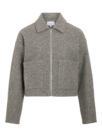 Vila Klassische Jacke mit durchgehendem Reißverschluss und Kragen in Grau-3