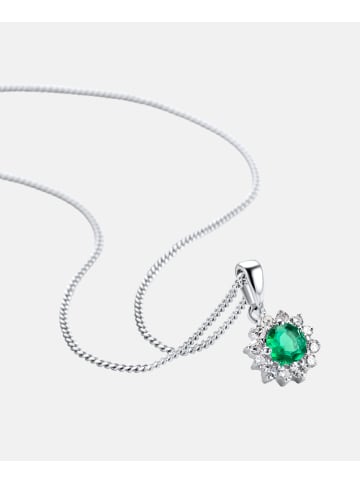 Diamant L'éternel Halskette aus 375 Weißgold mit Lab Grown Diamant mit Smaragd