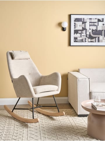Beliani Schaukelsessel ARRIE in Beige/Schwarz/Braun - (W) 48 x (H) 116 x (L) 92 cm