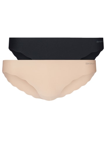 Skiny 2er Pack Rio Slip in beige-black