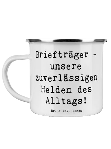 Mr. & Mrs. Panda Teetasse Spruch Briefträger Helden mit Spruch in Weiß