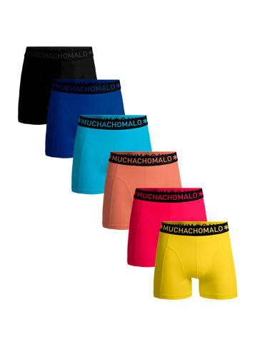 Muchachomalo 6er-Set: Boxershorts in Black/Blue/Blue/Pink/Orange/Yellow