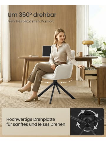 SONGMICS 6er-Set: Esszimmerstuhl Tyra in Beige-Schwarz - (B)60 x (H)81.5 x (T)58 cm