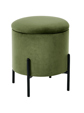Beliani Pouf WENONA in Grün/Schwarz - (W) 37 x (H) 40 x (L) 37 cm