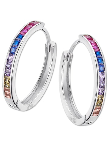 LOTUS silver Ohrringe Silber 925 Sterling Silber Zirkoniastein Creolen