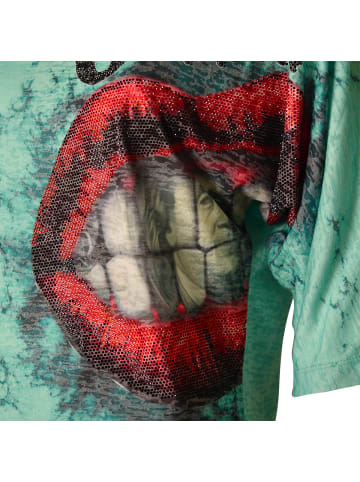 Roberto Geissini Red Lips T-Shirt Grün
