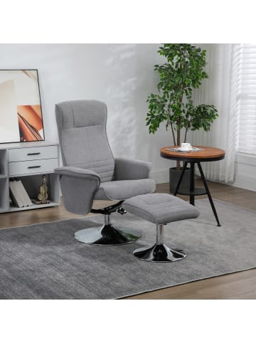 HOMCOM Relaxsessel mit Fußhocker-69L x 71B x 104H cm-Grau